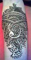 bridal henna tattoo peacock