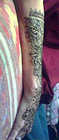 bridal henna outer arm paste on